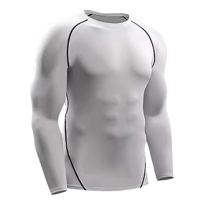 Men's Elastic Gym Fit Long Sleeve Tee