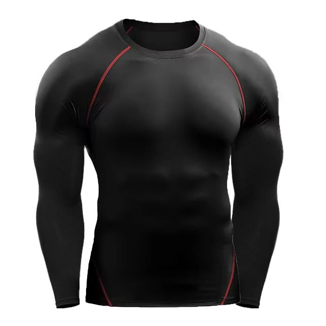 Men's Elastic Gym Fit Long Sleeve Tee