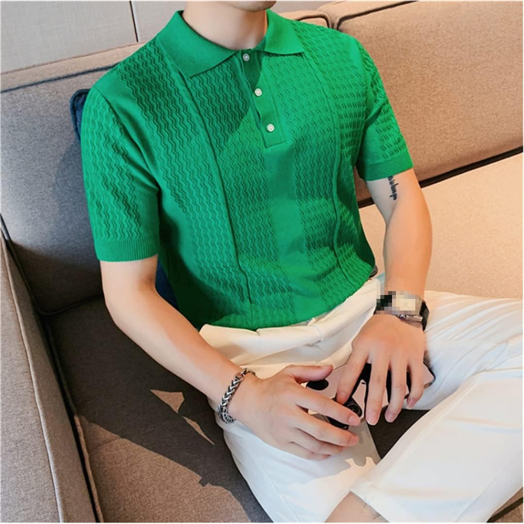 Knitted Green Smooth Polo T-Shirt