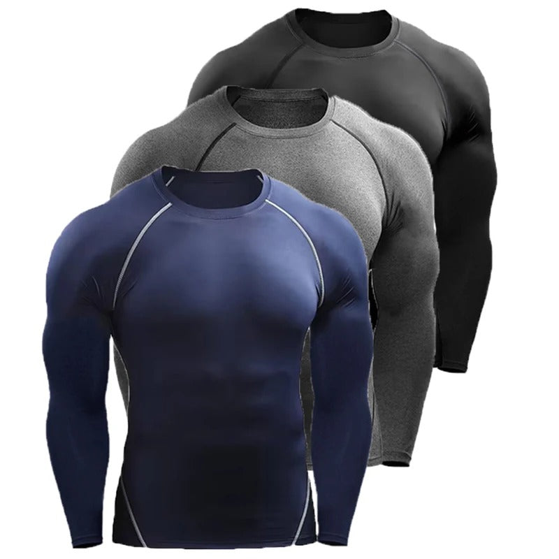 Men's Elastic Gym Fit Long Sleeve Tee