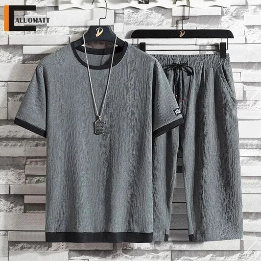 Sleek Gray Shirt and Shorts Premium Combo