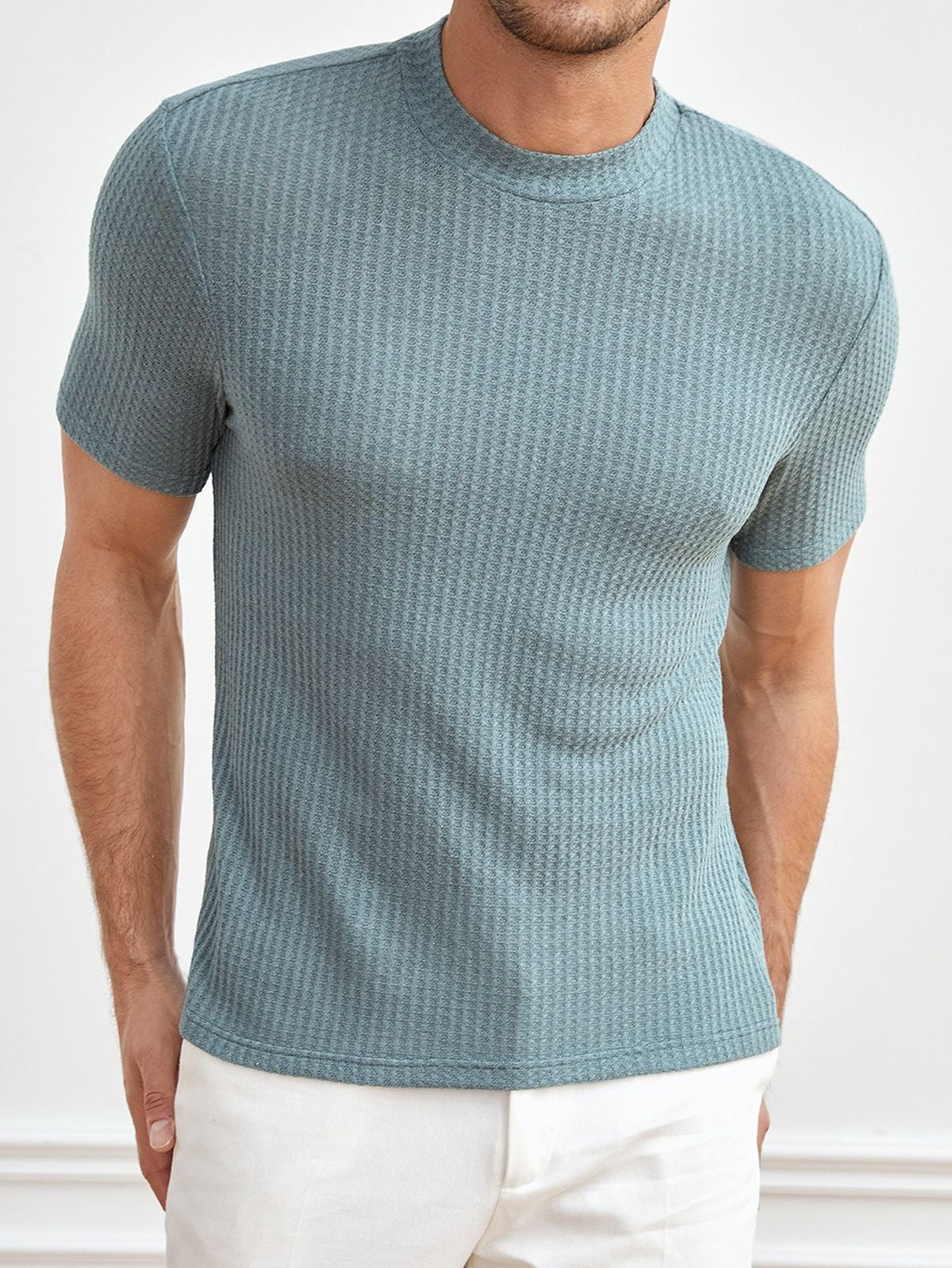 Light Cyan Casual T-Shirt