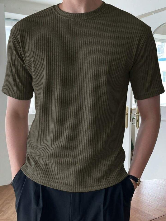 Dark Olive Green Casual T-Shirt