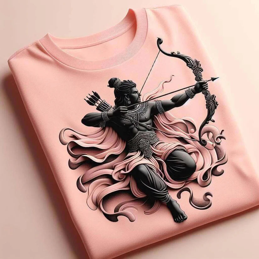 Lord Rama Light Pink Color T-Shirt