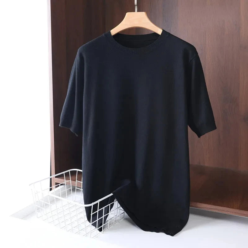 Men's Knitted O-neck Breathable T-Shirt