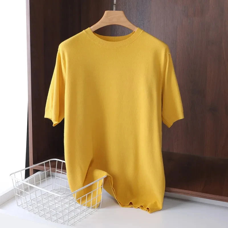 Men's Knitted O-neck Breathable T-Shirt