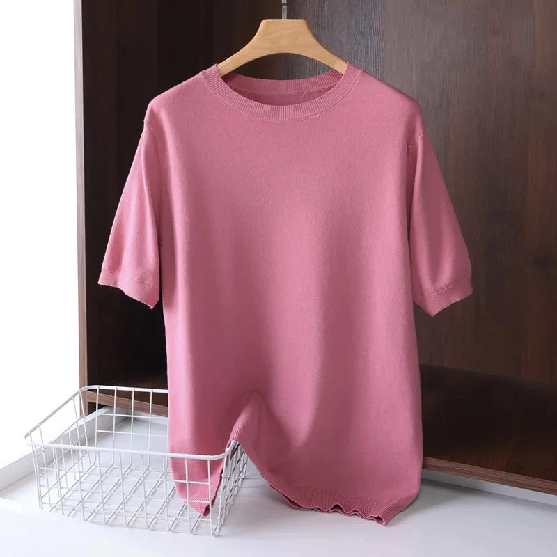 Men's Knitted O-neck Breathable T-Shirt