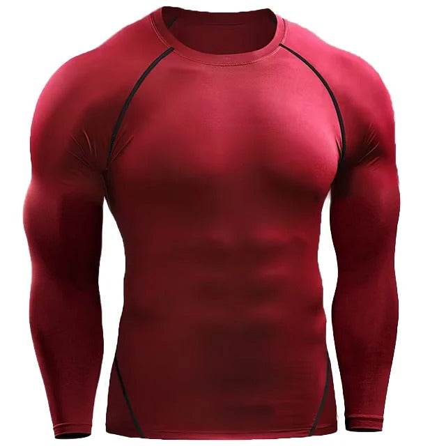 Men's Elastic Gym Fit Long Sleeve Tee