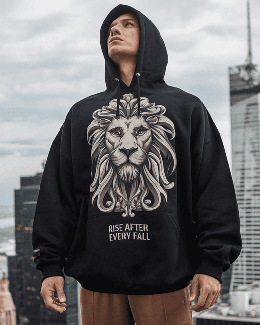 Rise After Every Fall Black Lion Hoodie