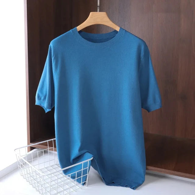 Men's Knitted O-neck Breathable T-Shirt