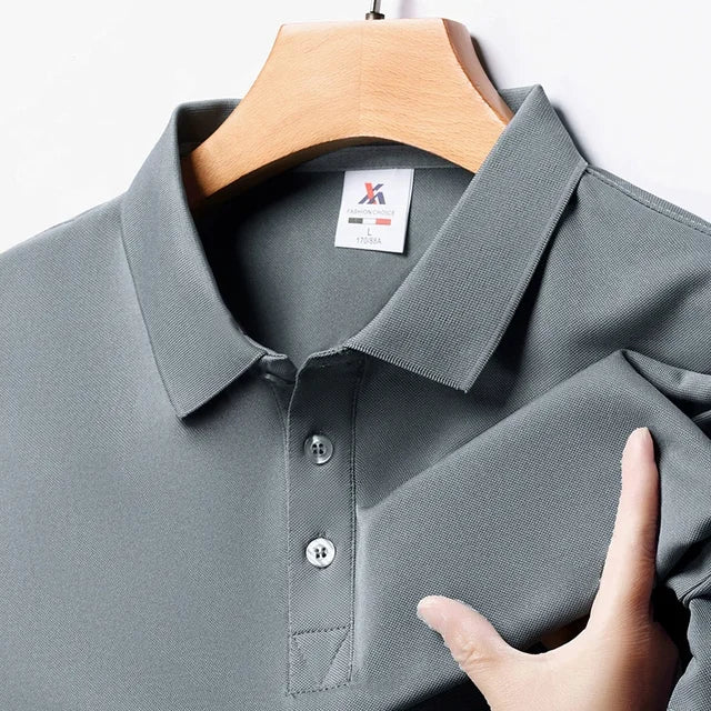 Men's Quick Drying Monochromatic Polo Breathable T-Shirt