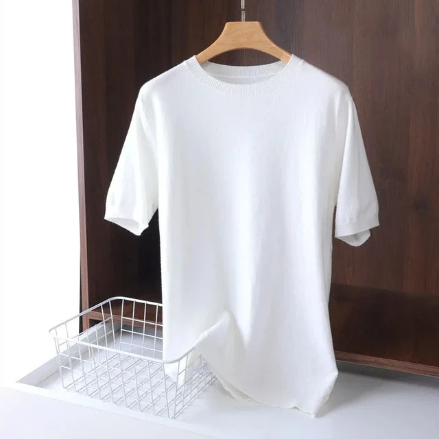 Men's Knitted O-neck Breathable T-Shirt