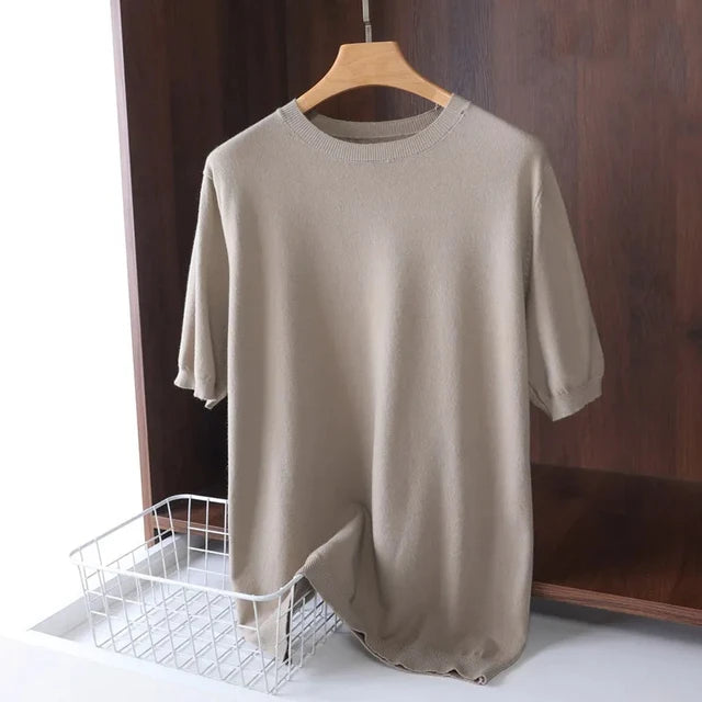 Men's Knitted O-neck Breathable T-Shirt