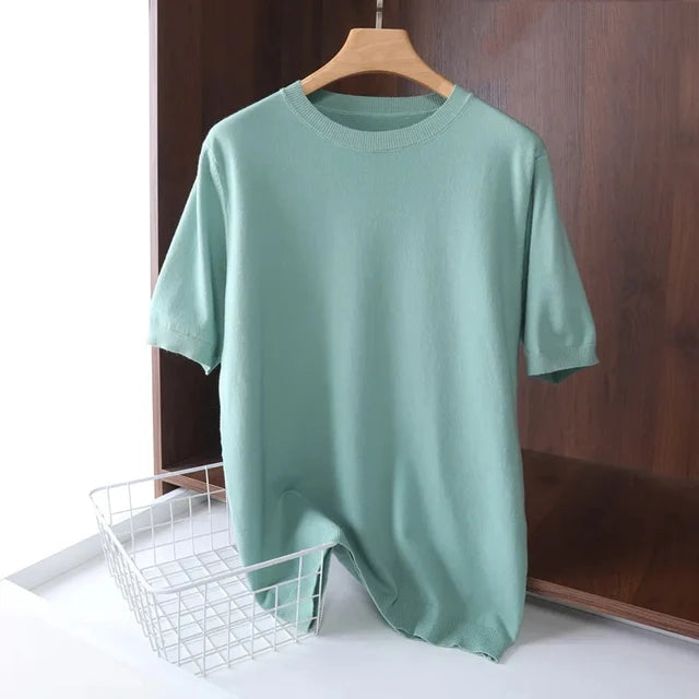 Men's Knitted O-neck Breathable T-Shirt