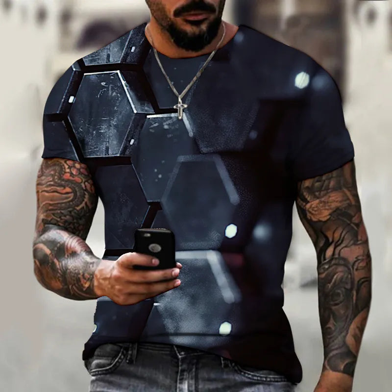 3D T Shirt For Men Hip Hop O-neck Short Sleeve