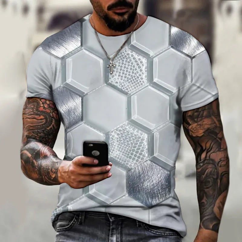 3D T Shirt For Men Hip Hop O-neck Short Sleeve