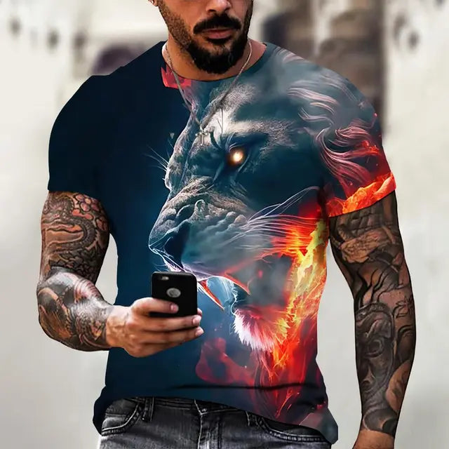 Beast Lion & Wolf 3D T Shirt