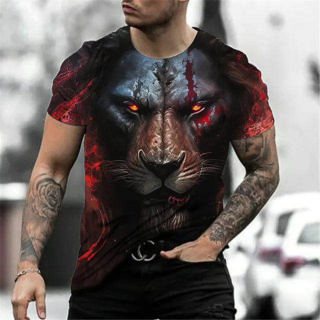 Beast Lion & Wolf 3D T Shirt