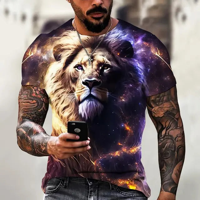 Beast Lion & Wolf 3D T Shirt