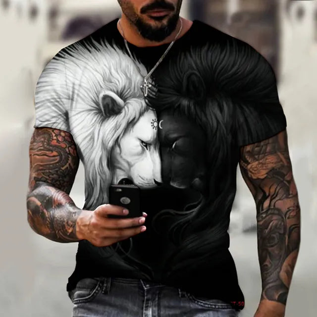 Beast Lion & Wolf 3D T Shirt