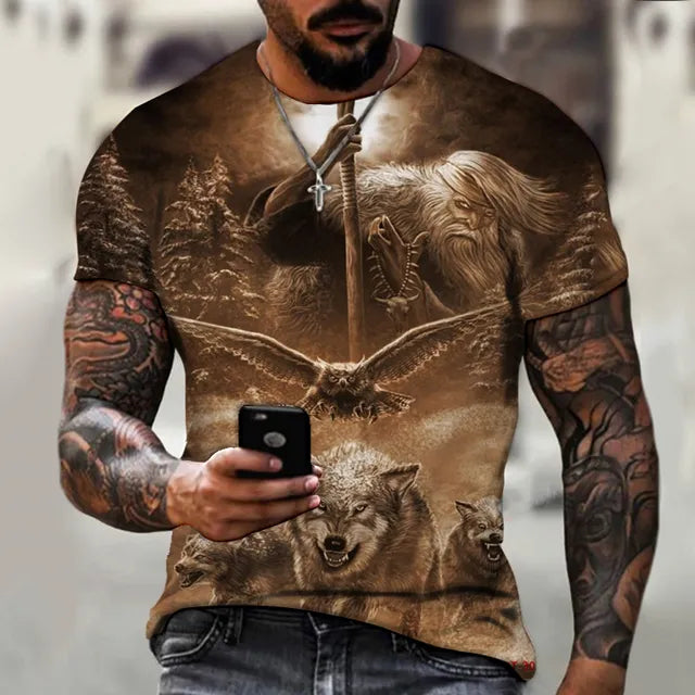 Beast Lion & Wolf 3D T Shirt