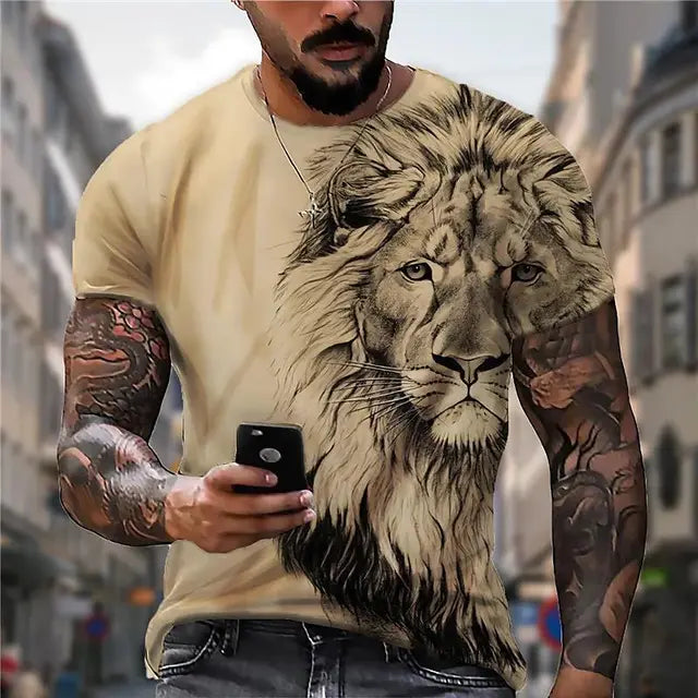 Beast Lion & Wolf 3D T Shirt